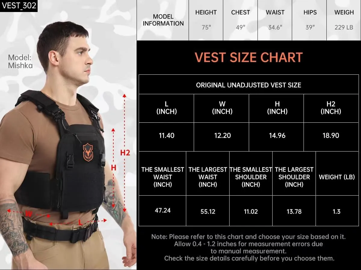 Tactical Molle Vest for Men Laser Cutting Modular Lightweight Quick Release Adjustable Vests