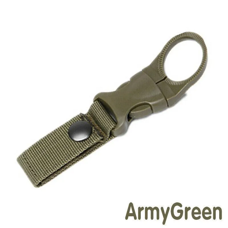 Tactical Molle Webbing Strap Clip Water Drink Bottle Holder Hook For Waist Belt