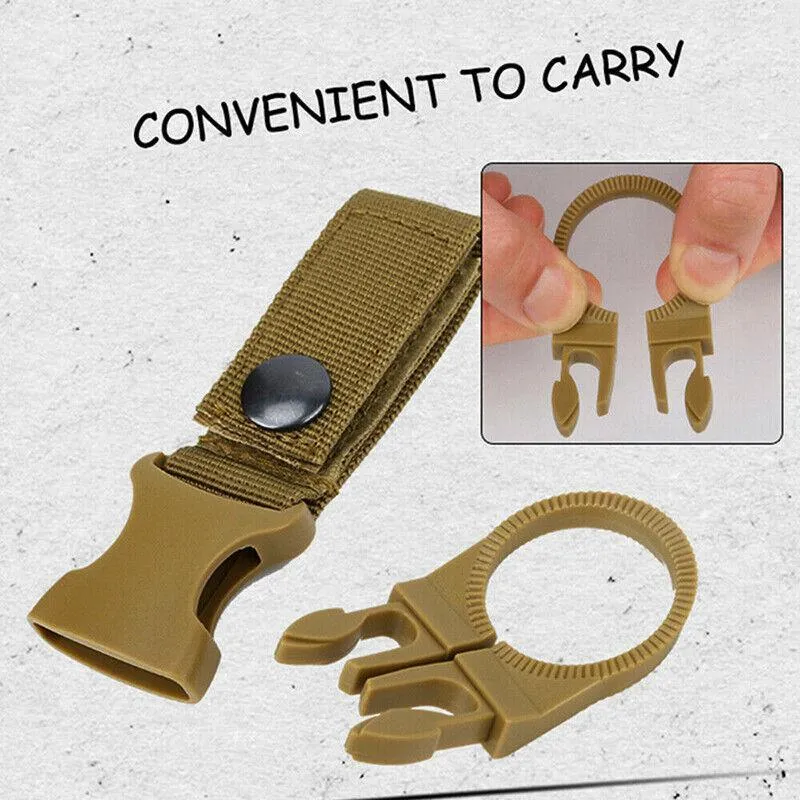 Tactical Molle Webbing Strap Clip Water Drink Bottle Holder Hook For Waist Belt