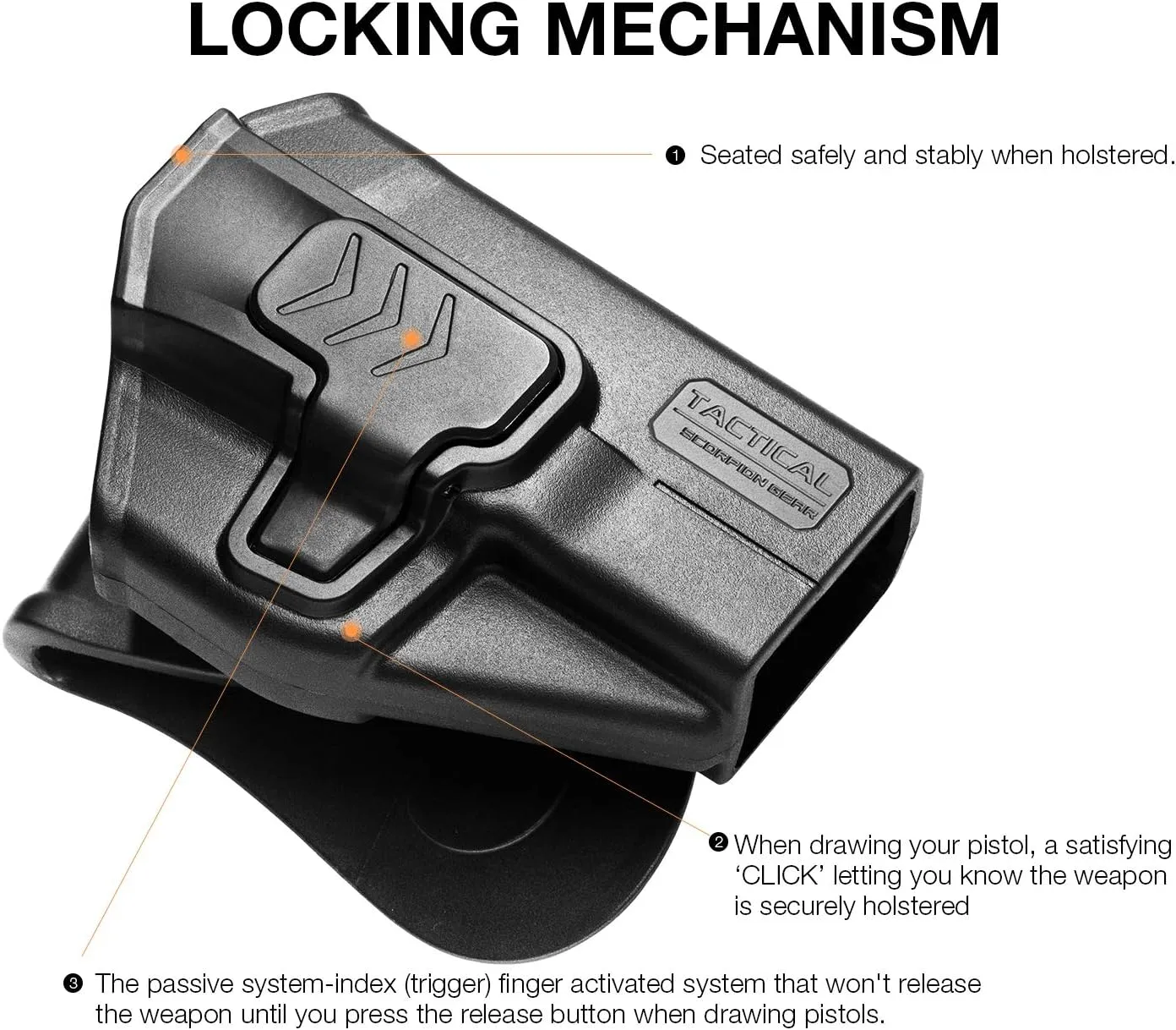 Tactical Scorpion Gear Polymer Paddle Level II Left Hand Holster Fits: Byrna SD, LE and XL