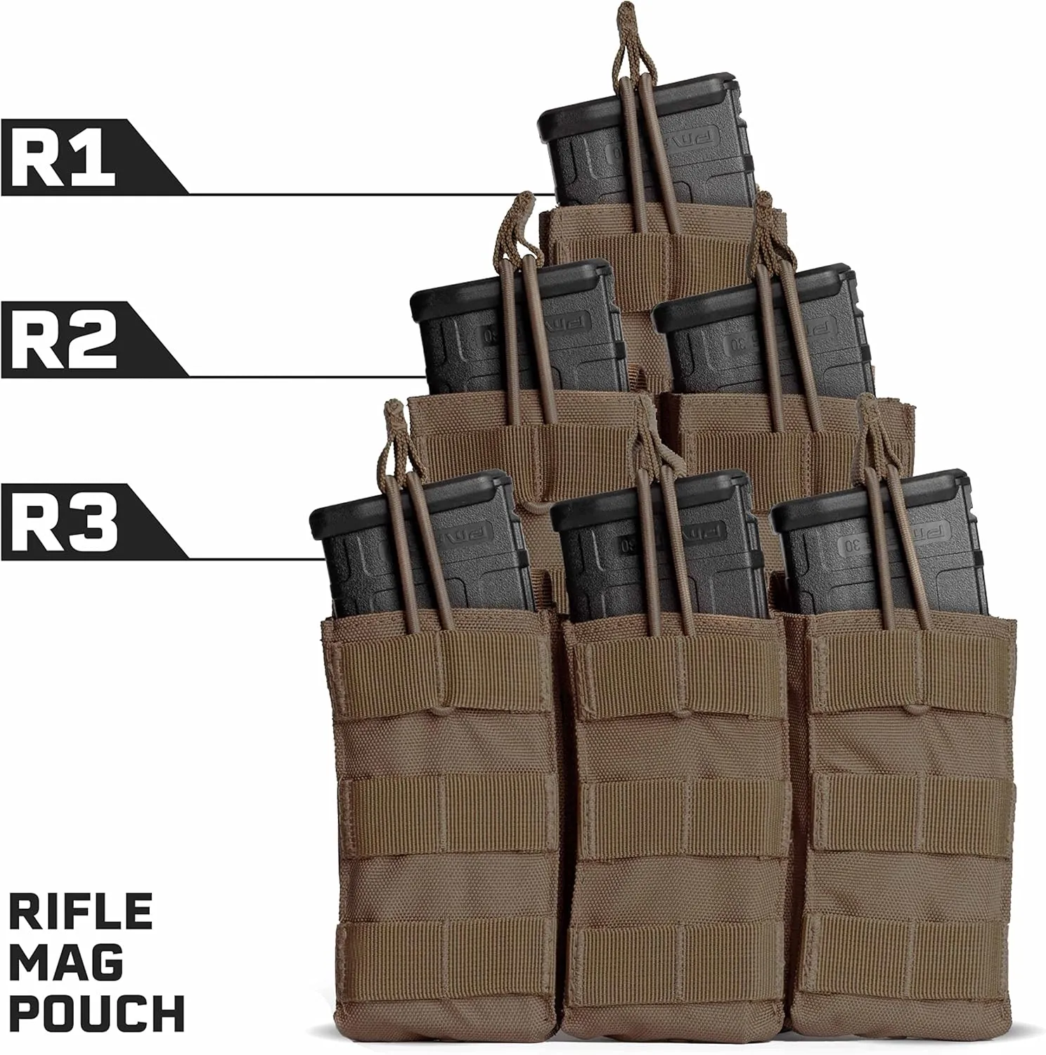 Tacticon BattlePouch | R1 R2 R3 Rifle Mag Pouches | Combat Veteran Owned Company | Molle Single Double Triple Rifle Magazine Holster for Ammo | Tactical Bag Accessories Holder