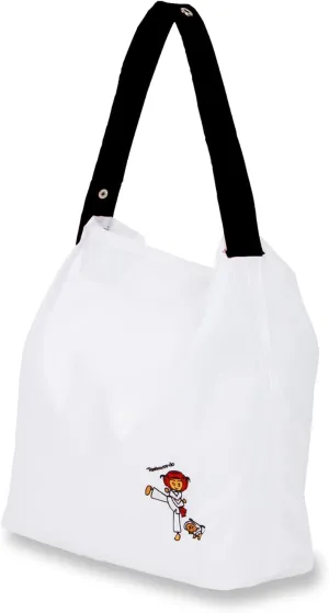 Taekwondo Belt Tote Bag Foldable Shopping Bag with Taekwondo Inspired Design Sturdy Belt Handles