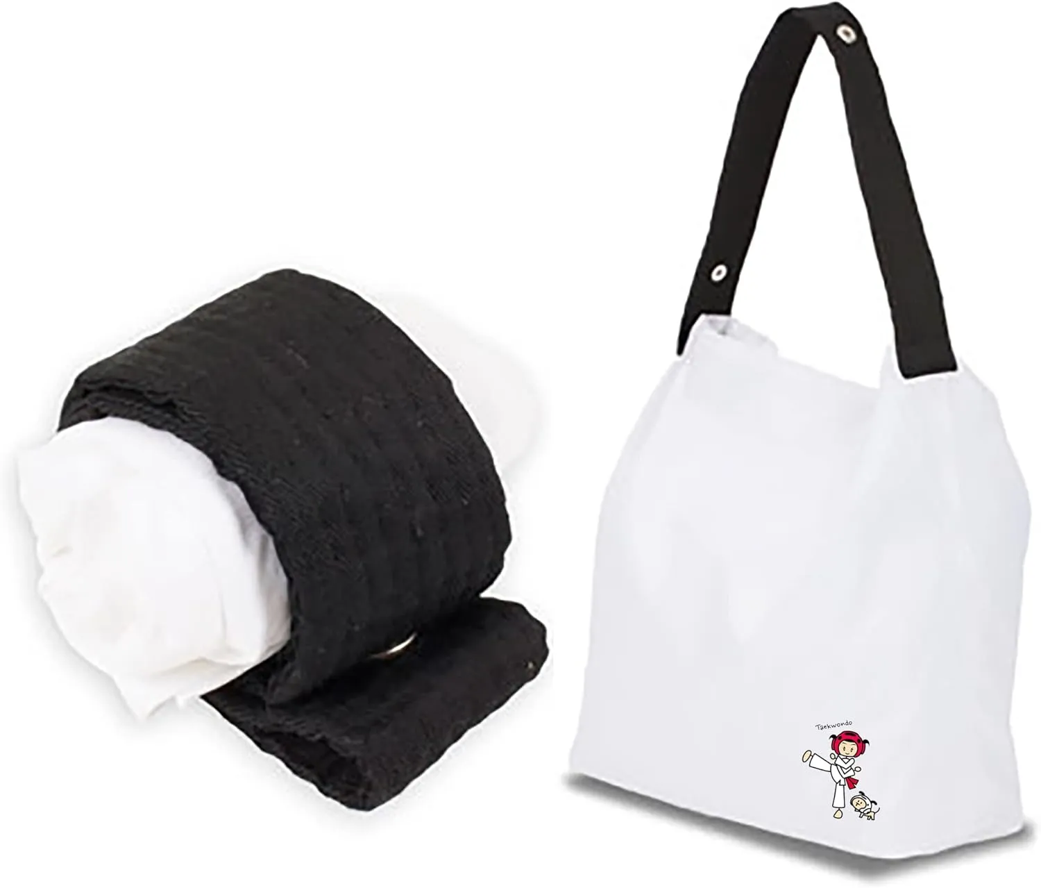Taekwondo Belt Tote Bag Foldable Shopping Bag with Taekwondo Inspired Design Sturdy Belt Handles