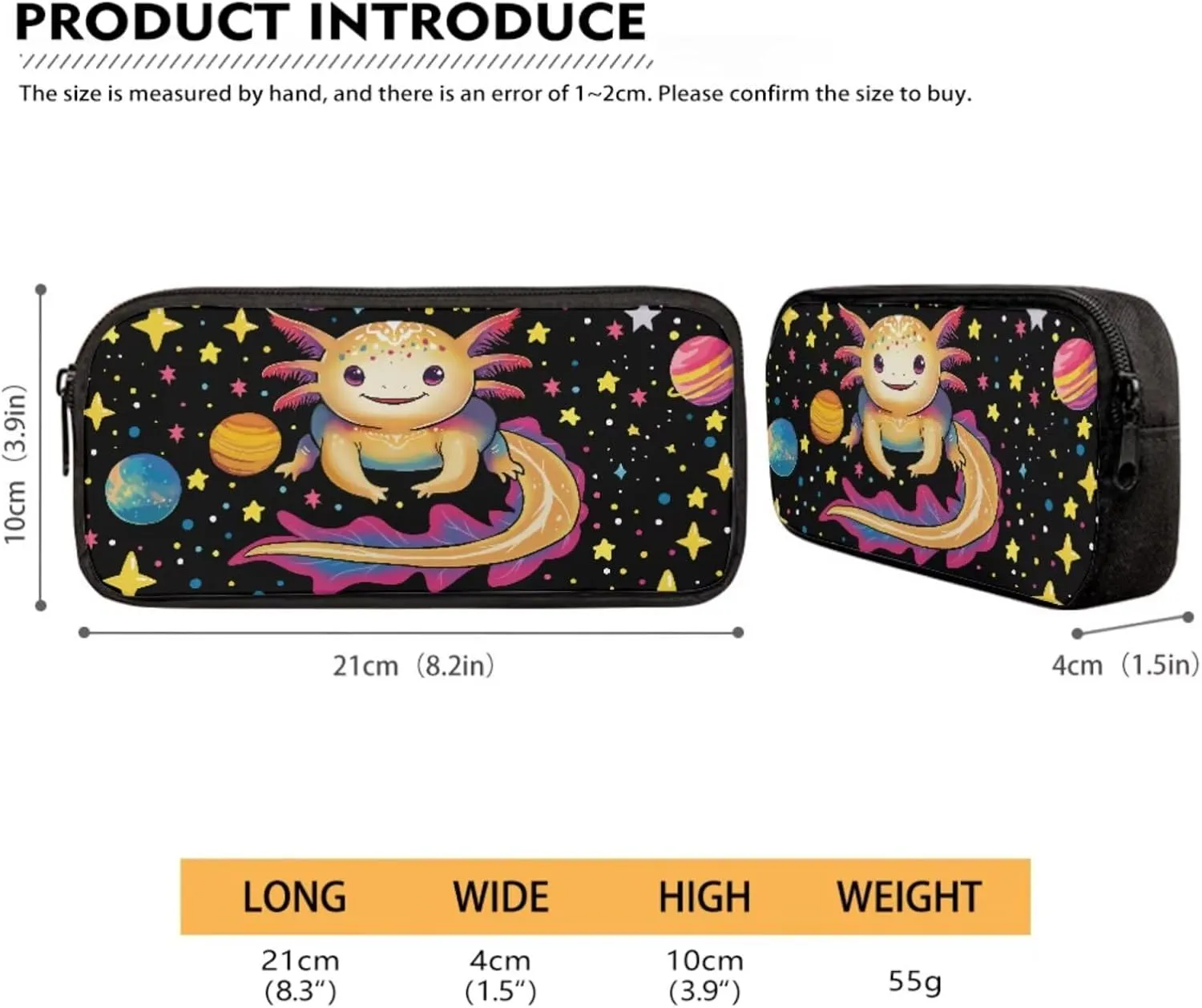 Talayituse Axolotl Planet Star Print Backpack for Teens Girls 3 in 1 Kids School Bag with Lunch Bag Pencil Case, 17 Inch Bookbag Bookpack for Elementary Middle High School Student