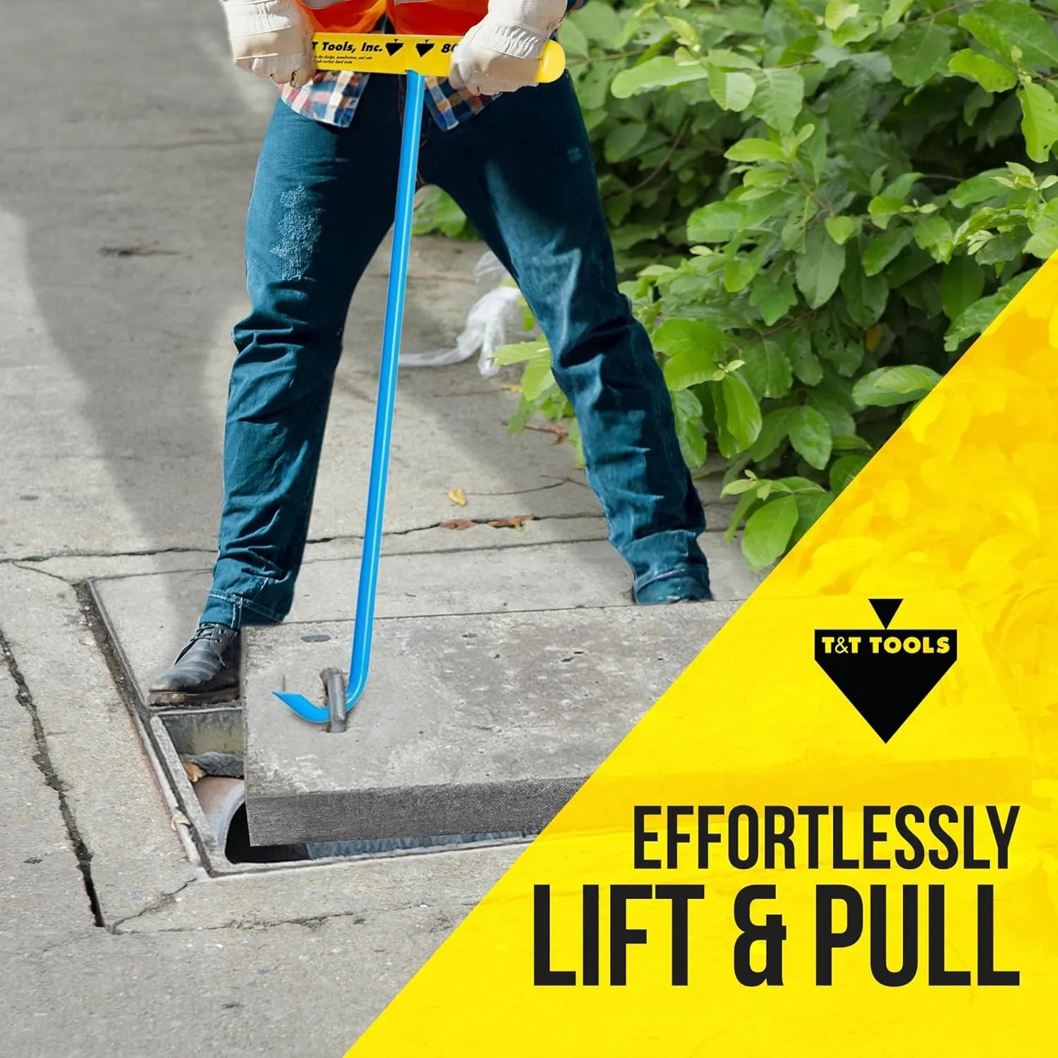 T&T Tools Heavy Duty Handy Hook – Portable 30 Inch with 3/8" Round Pump Hook End –Multipurpose Lifting and Pulling Tool for Manhole Covers, Septic Tanks, Storm Drains, Sewer Lids & More –2 Pack