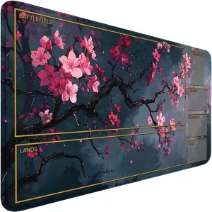 TCG Playmat Stitched Edges, 24 x 14 inches MTG Play Mat with Zones for MTG Trading Card Game Playmats Smooth Surface Battle Game Rubber Collection