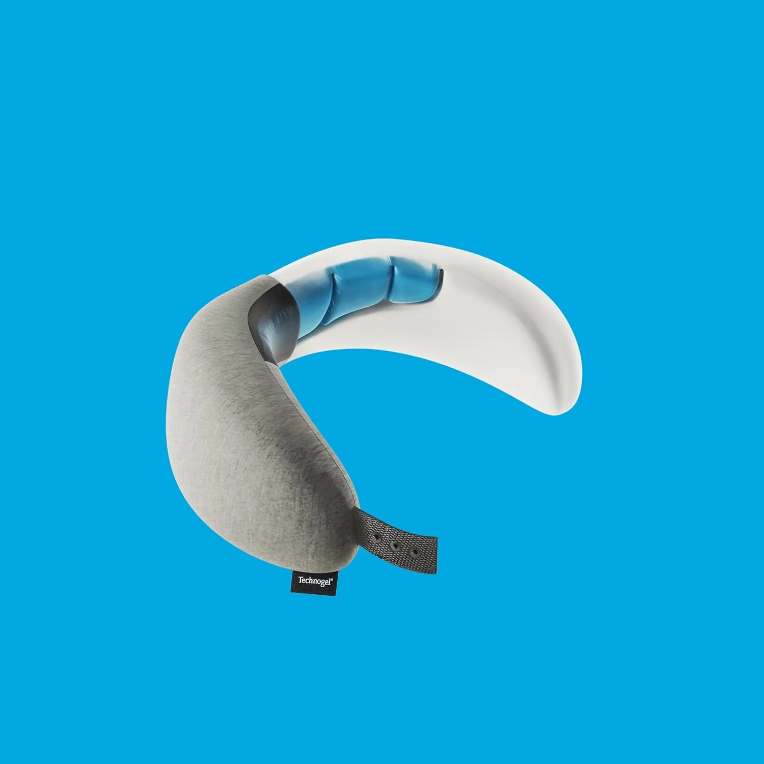 Technogel 2IN1 Travel Neck Pillow with Gel I Chin, & Lumbar Support I Premium Memory Foam & Patented Gel I Airplane Train Work Flight Office Car Home Pillow I Super-Soft I Lightweight I Washable