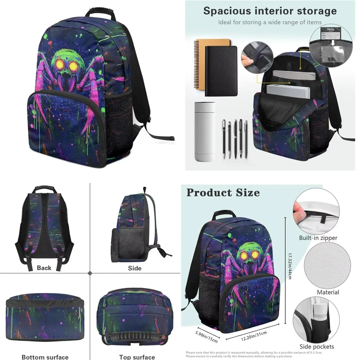 Teenage Backpacks for Boys Kids Backpack with Lunch Box Set of 4 Large Capacity Bookbags for 6th Grade Boys School Bag with Zipper Front Pocket Causal Daypack for Elementary School