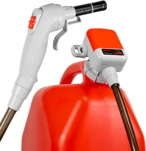 TERA PUMP TRFA03 Universal Gas Can Adapter Battery Powered Fuel Transfer Pump (2.6 GPM) No Spill Sensor, 3.28 ft Vinyl Hose, Power Nozzle, 4 x AA Power