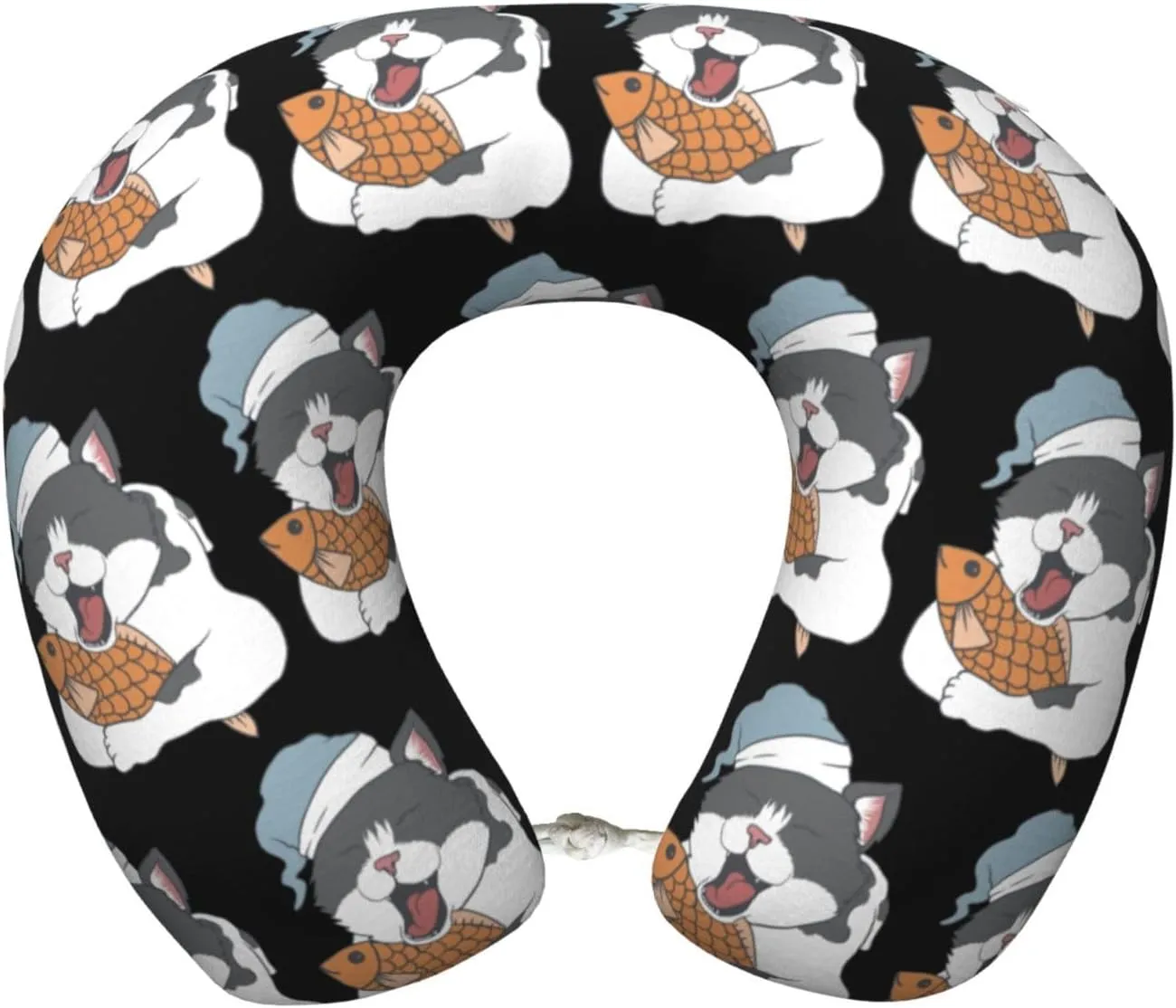 The Cat is Still Sleepy with The Fish Neck Pillow Memory Foam U-Shaped Travel Neck Pillow for Airplanes Car Home