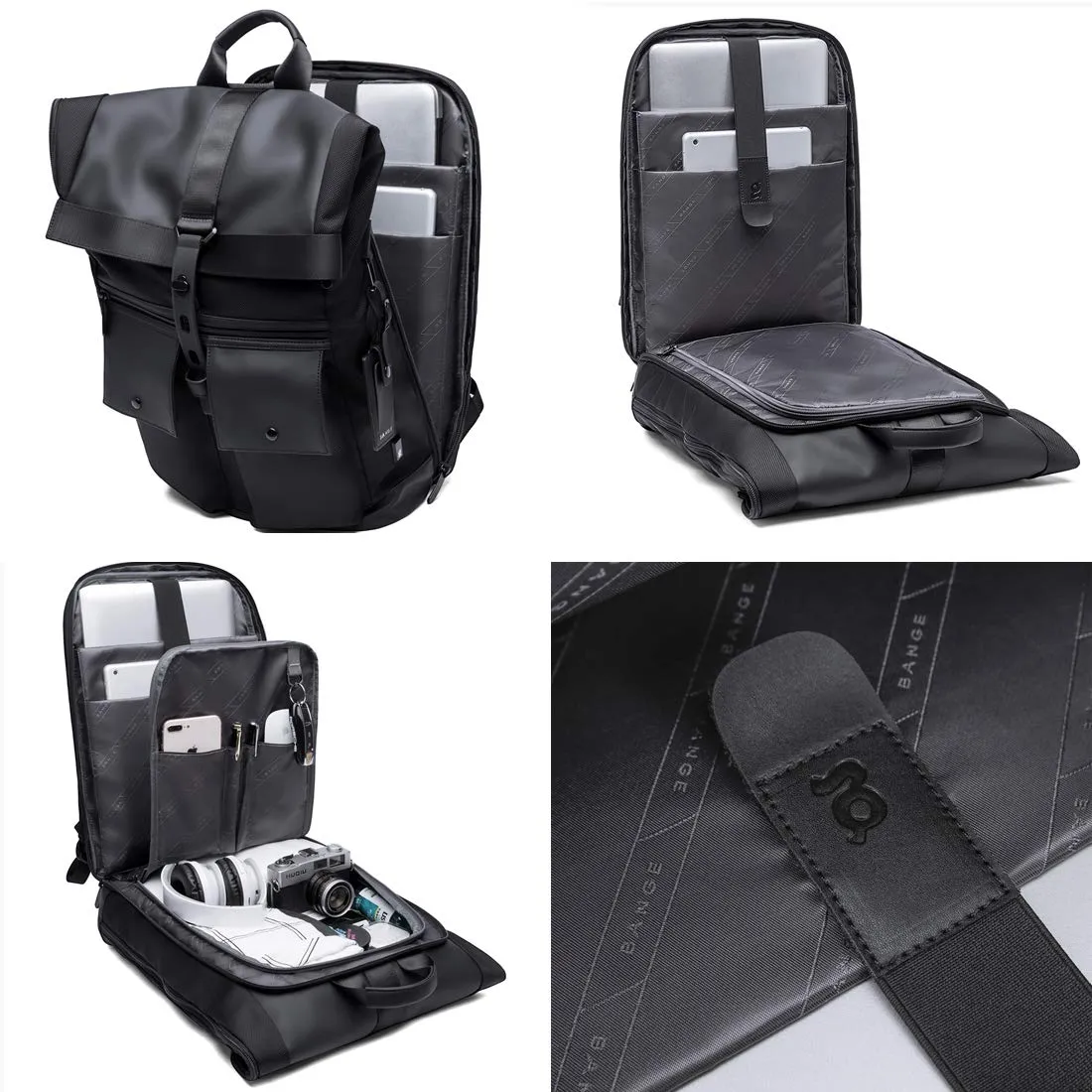 THE CLOWNFISH 15.6 inch Water Resistant Laptop Backpack - Anti-theft, Foldable | 30 L | Black