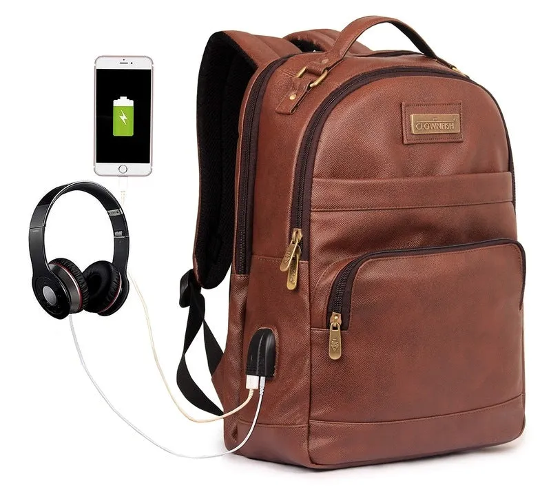 THE CLOWNFISH Fusion Series 27 Liter Laptop Backpack for 15.6 Inch Laptops (Hickory)