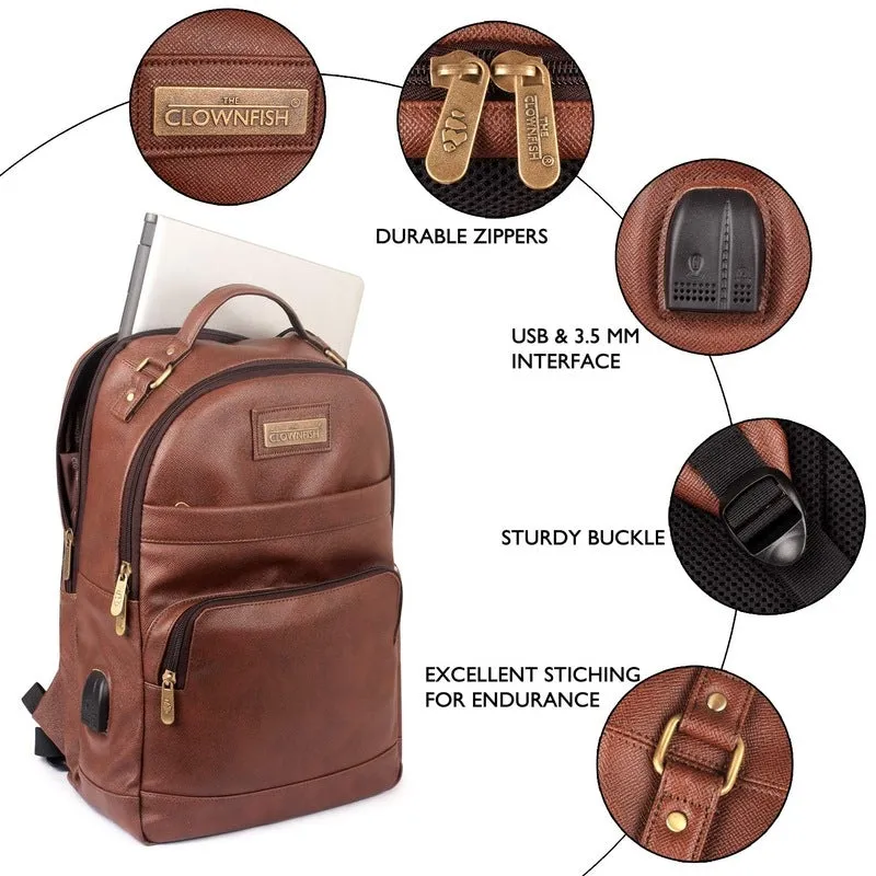 THE CLOWNFISH Fusion Series 27 Liter Laptop Backpack for 15.6 Inch Laptops (Hickory)