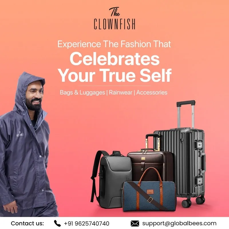 The Clownfish Laptop Backpack - USB Port & Padded Sleeve | 18 Inch | 35L | Grey