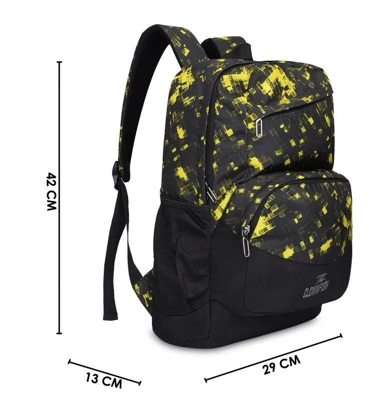THE CLOWNFISH Valeria Polyester 16 Litres Unisex Travel Laptop Backpack for 14 inch Laptop (Grey)