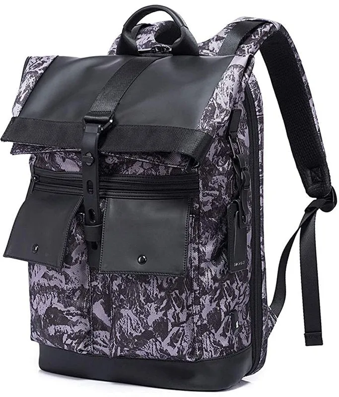 THE CLOWNFISH Water Resistant Laptop Backpack - Anti-Theft, Foldable | 30L | Camouflage-Purple