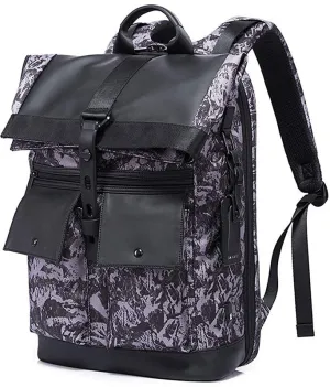 THE CLOWNFISH Water Resistant Laptop Backpack - Anti-Theft, Foldable | 30L | Camouflage-Purple