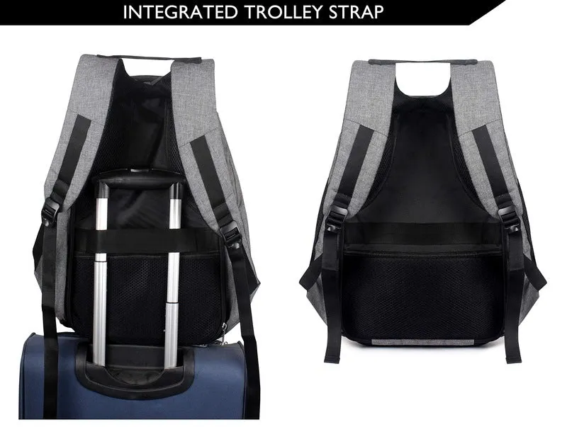THE CLOWNFISH Work Smart Anti Theft Backpack - Water Resistant, USB Hub | *Up to 14 inches* | Grey
