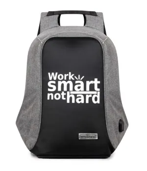 THE CLOWNFISH Work Smart Anti Theft Backpack - Water Resistant, USB Hub | *Up to 14 inches* | Grey