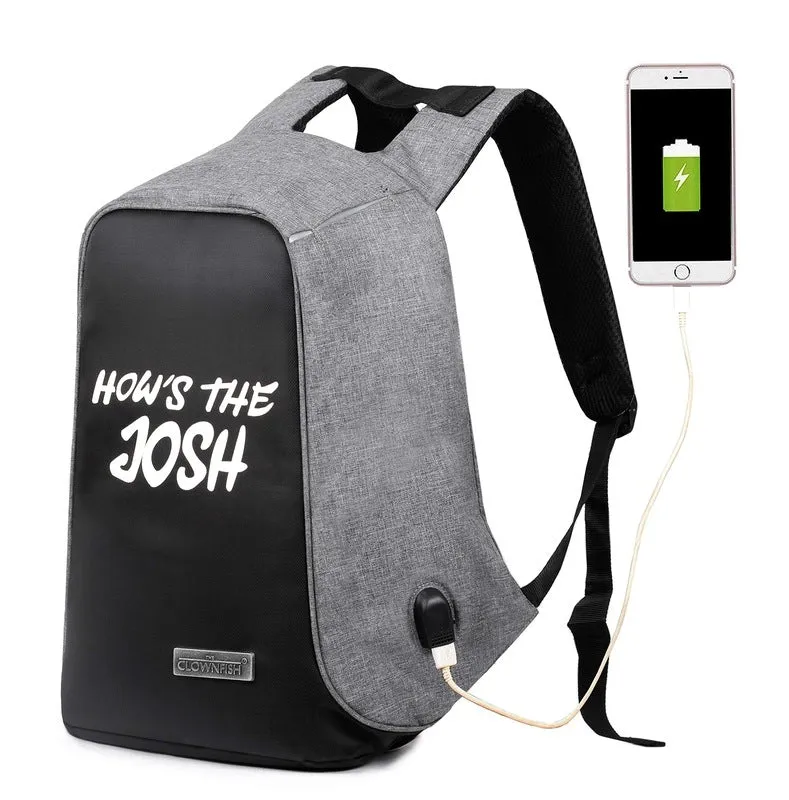 THE CLOWNFISH Work Smart Anti Theft Backpack - Water Resistant, USB Hub | *Up to 14 inches* | Grey