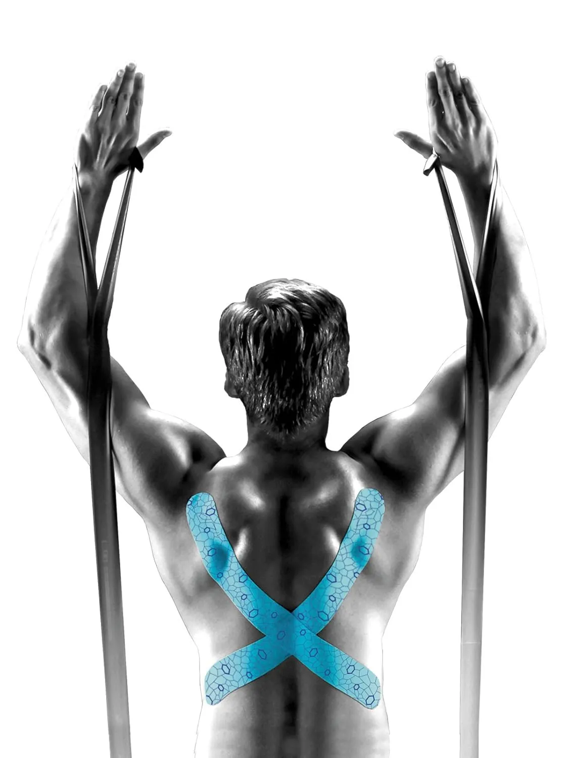 THERABAND Kinesiology Tape, Waterproof Physio Tape for Muscle & Joint Support, Standard Roll with XactStretch Application Indicators, 2" X 10" Strips, 20 Precut Strips, Black/Gray