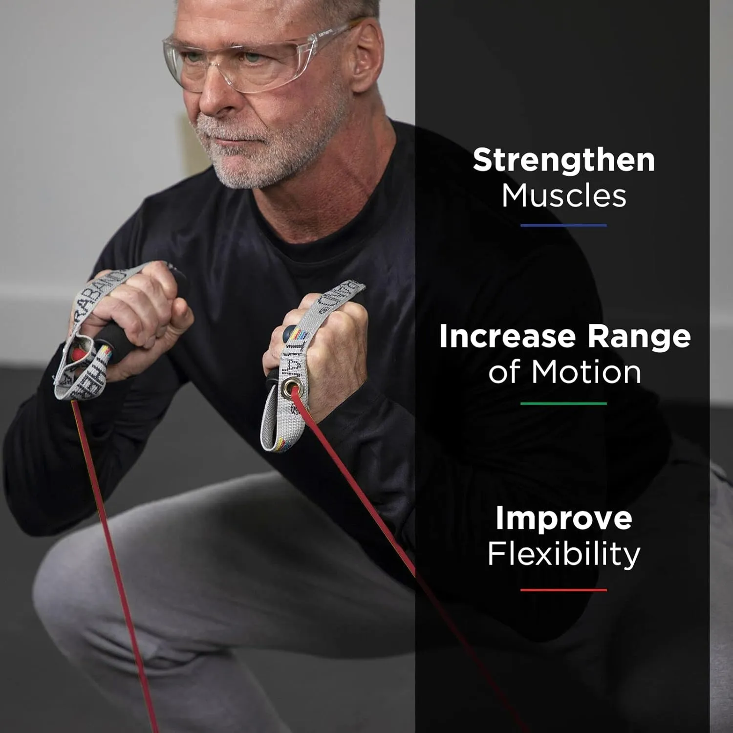 THERABAND Resistance Tubes, Professional Latex Elastic Tubing with Soft Handles, Full Body Exercise, Physical Therapy, Lower Pilates, At-Home Workouts, & Rehab, 48 Inch, Red, Medium, Beginner Level 3