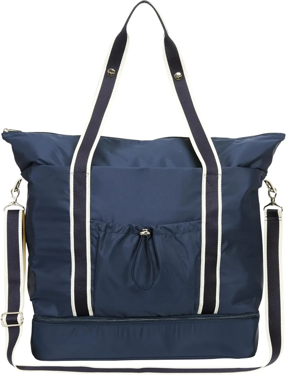 THIRTY-ONE Gifts Deluxe Travel Tote Bag, Multiple-Pocket Tote Bag for Travel and Work, Navy