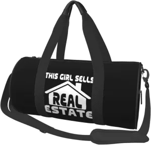 This Girl Sells Real Estate Duffel Bag Gym Bag Travel Sports Tote Large Foldable Beach Swim Yoga0