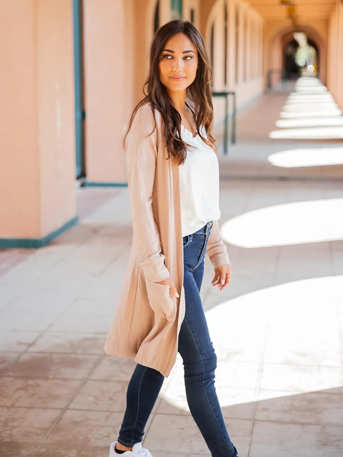 Tickled Teal Women’s Soft Long Sleeve Pocket Cardigan