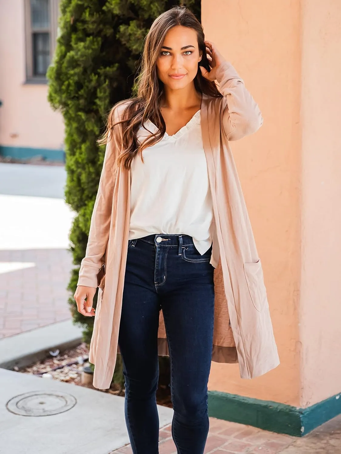 Tickled Teal Women’s Soft Long Sleeve Pocket Cardigan