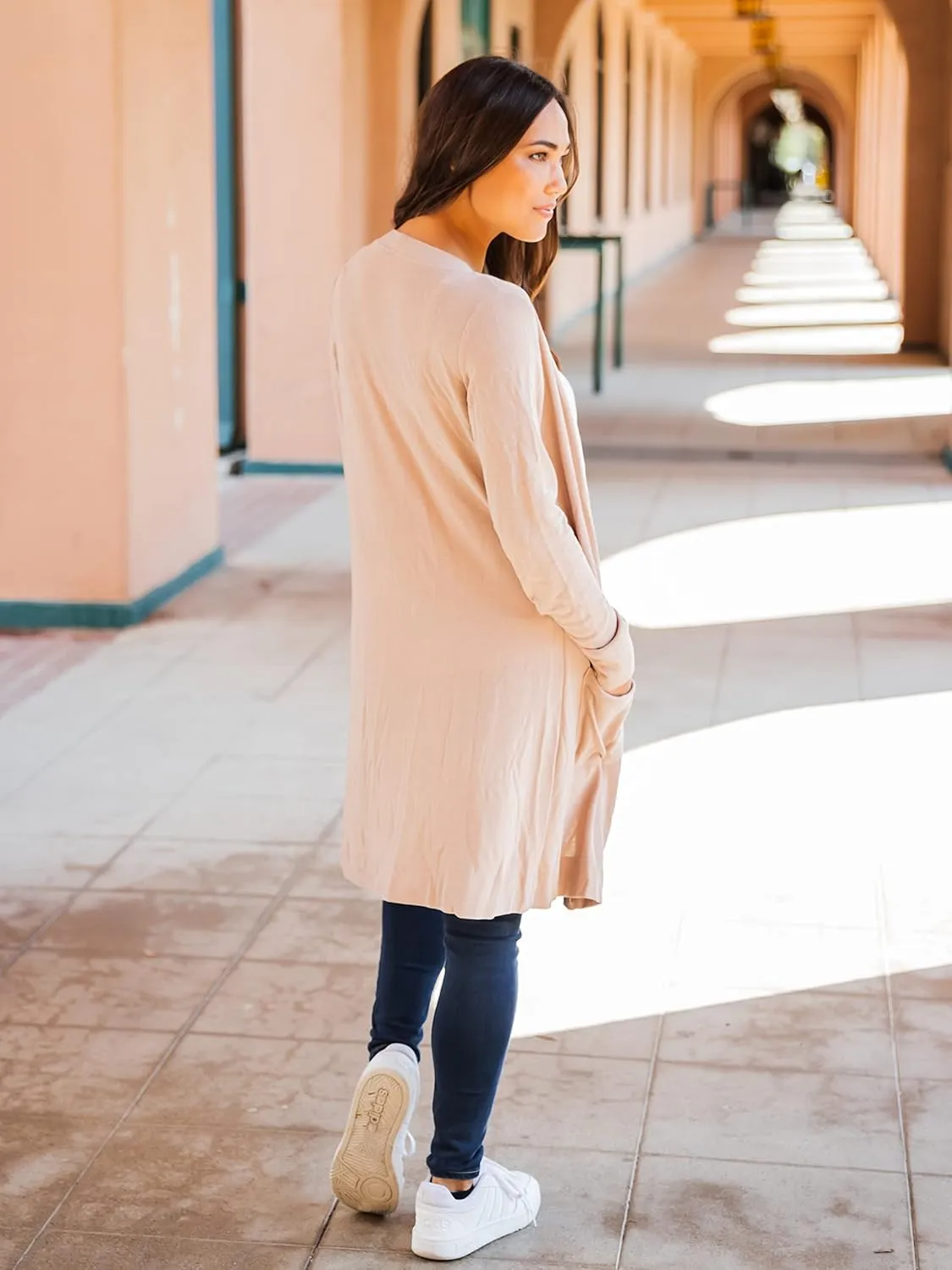 Tickled Teal Women’s Soft Long Sleeve Pocket Cardigan