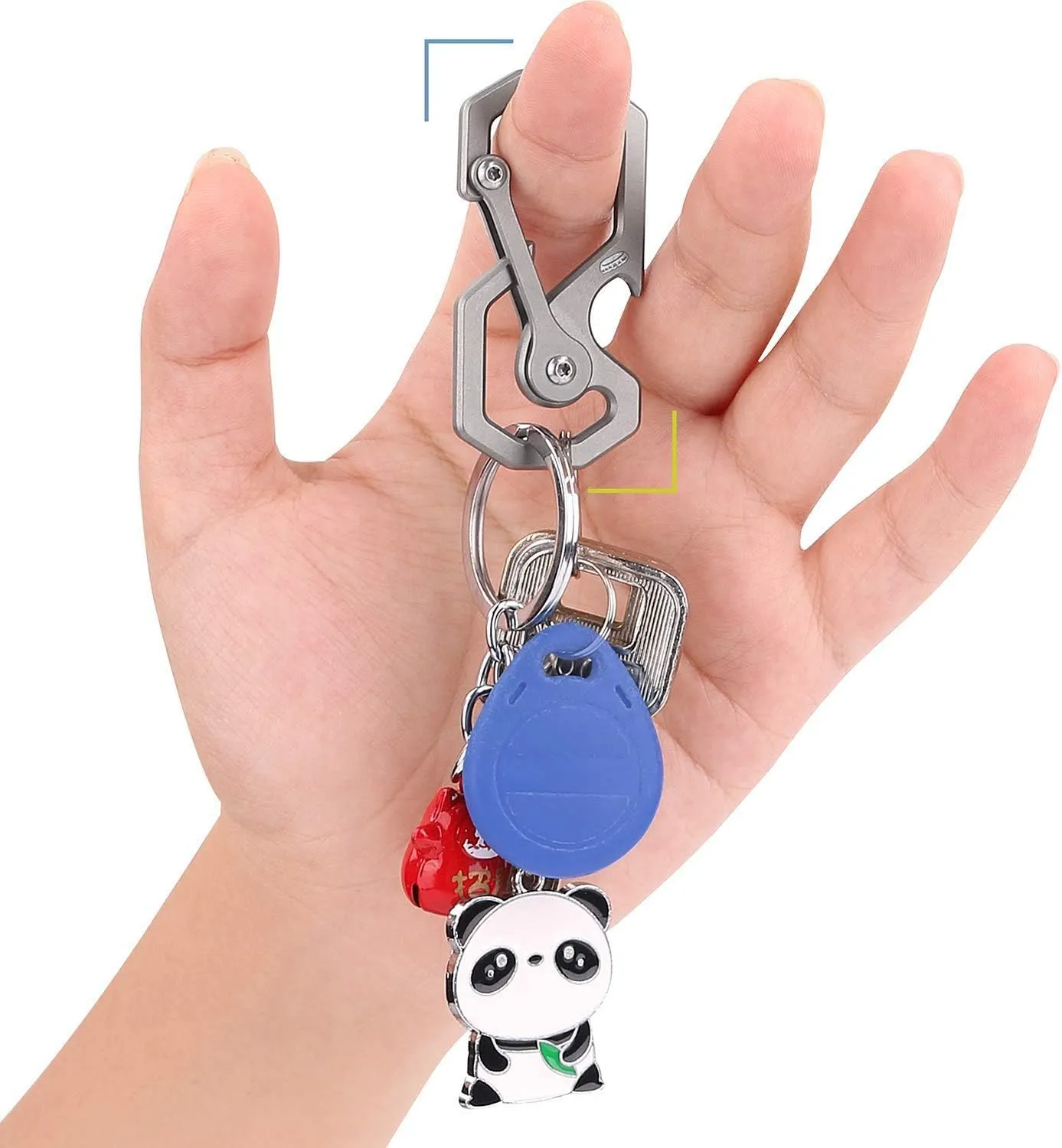 Titanium Keychain, Multifunctional Carabiner Clip Key chain Heavy Duty Car Key Organizer with Bottle Opener