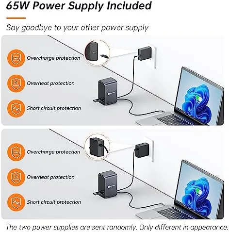 TobenONE USB C Laptop Docking Station Dual Monitor, 15-in-1 USB C Dock with Dual HDMI, 65W Power Supply, VGA, 4 USB 3.0, 2 USB 2.0, USB C, SD/TF, Ethernet and Audio/Mic for Lenovo, HP, Dell, Surface