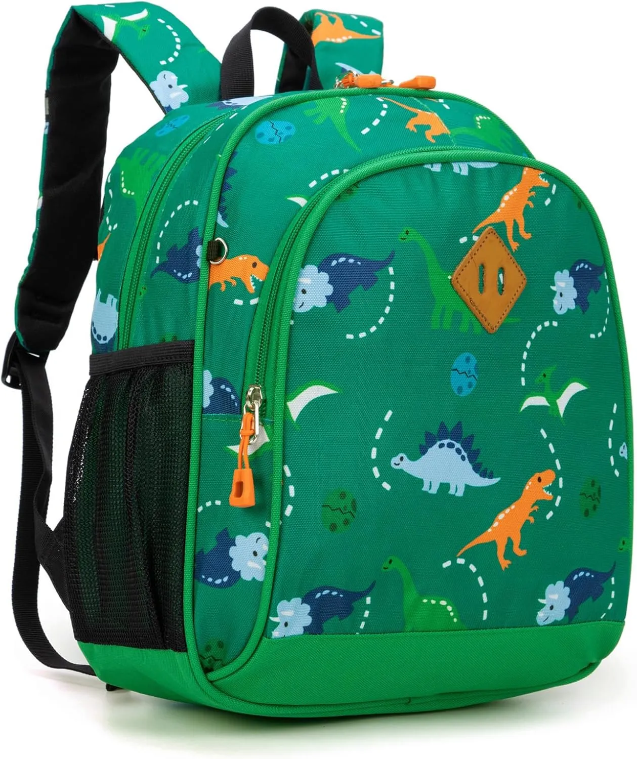 Toddler Backpack Boys, 15 Inch Kids Backpack for Preschool or Kindergarten, Dinosaur Green