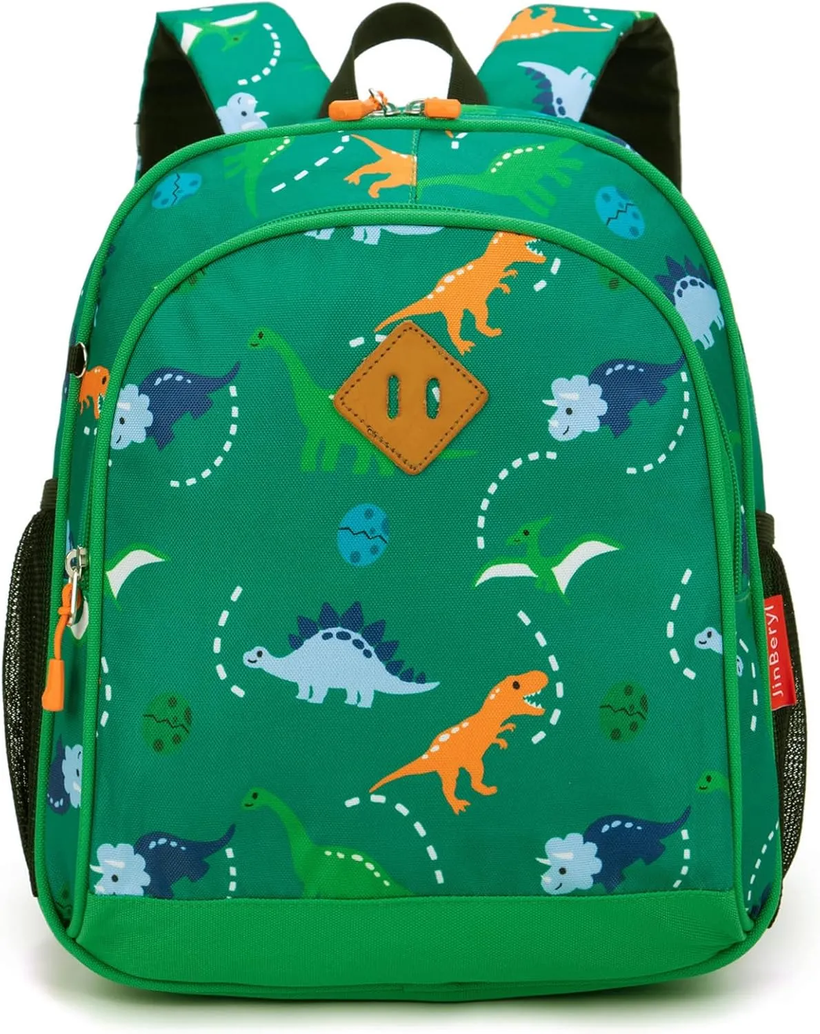 Toddler Backpack Boys, 15 Inch Kids Backpack for Preschool or Kindergarten, Dinosaur Green