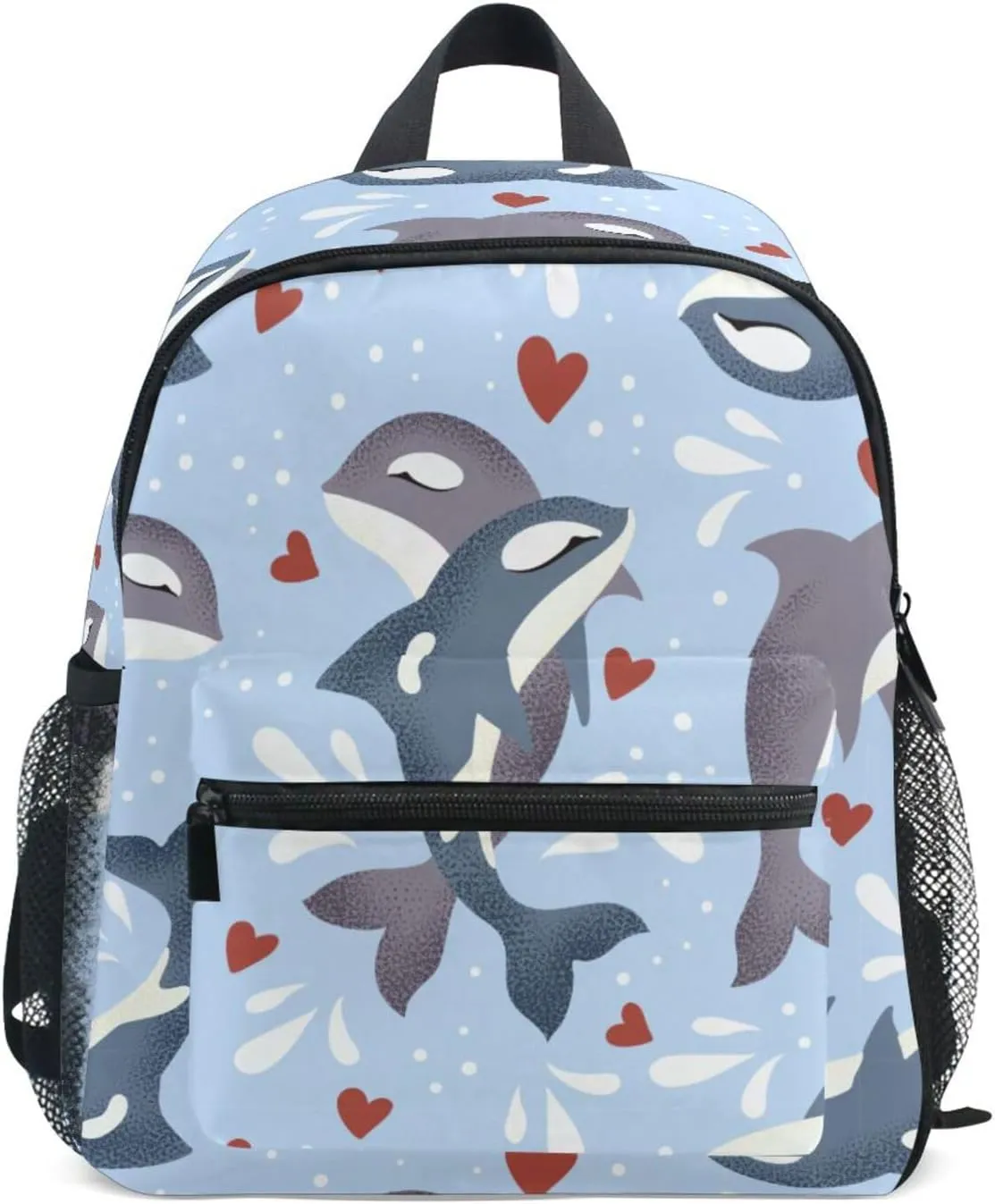 Toddler Backpack for Boys Girls Killer Whale Heart Preschool Kindergarten Schoolbag Mini Book Bag For School Travel S