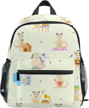 Toddler Backpack for Boys Girls Opossum Wildlife Preschool Kindergarten Schoolbag Mini Book Bag For School Travel M