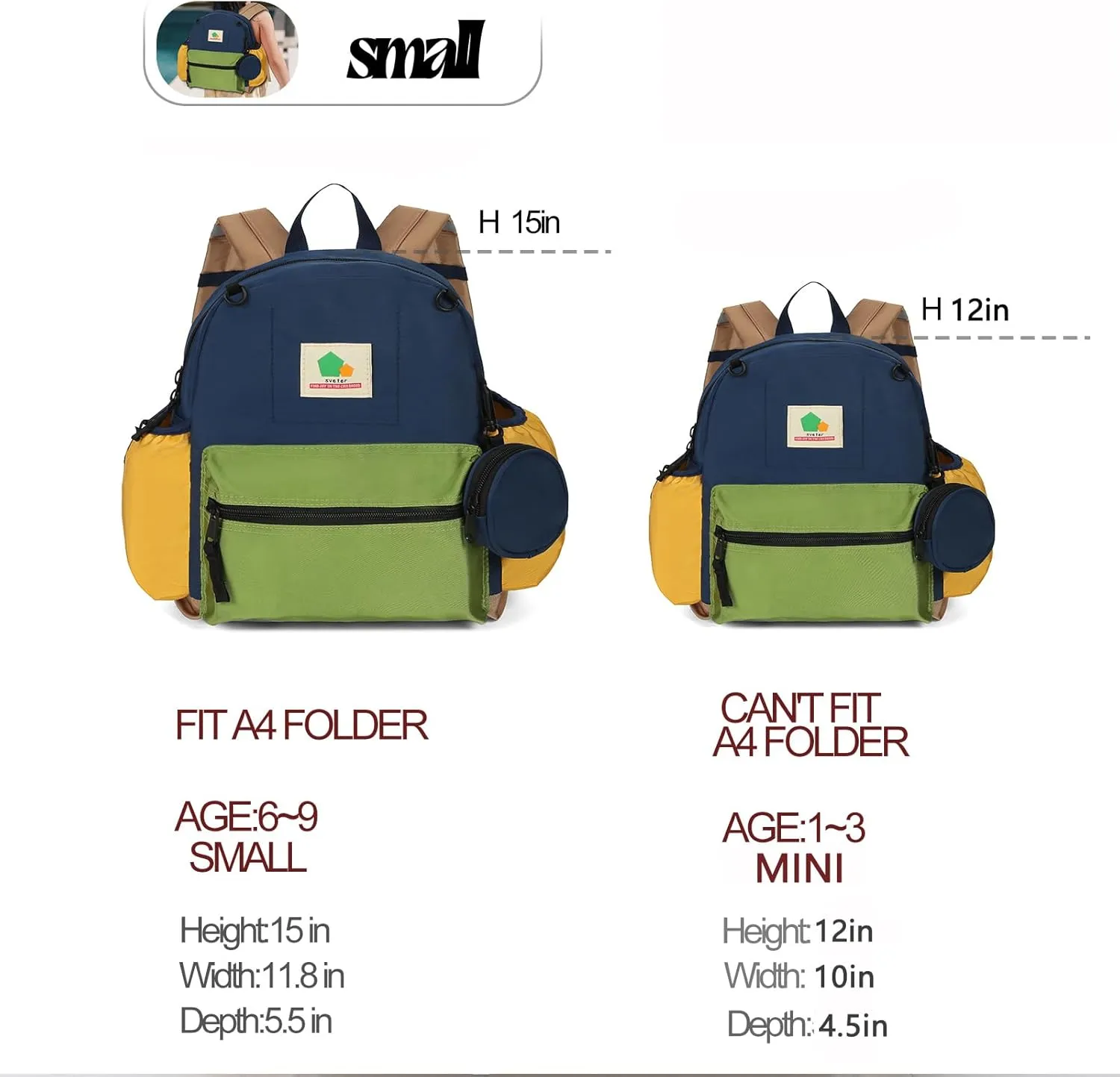 Toddler Backpack for Boys Girls, Small Kindergarten Elementary Backpack for Kids Gift,15 inch