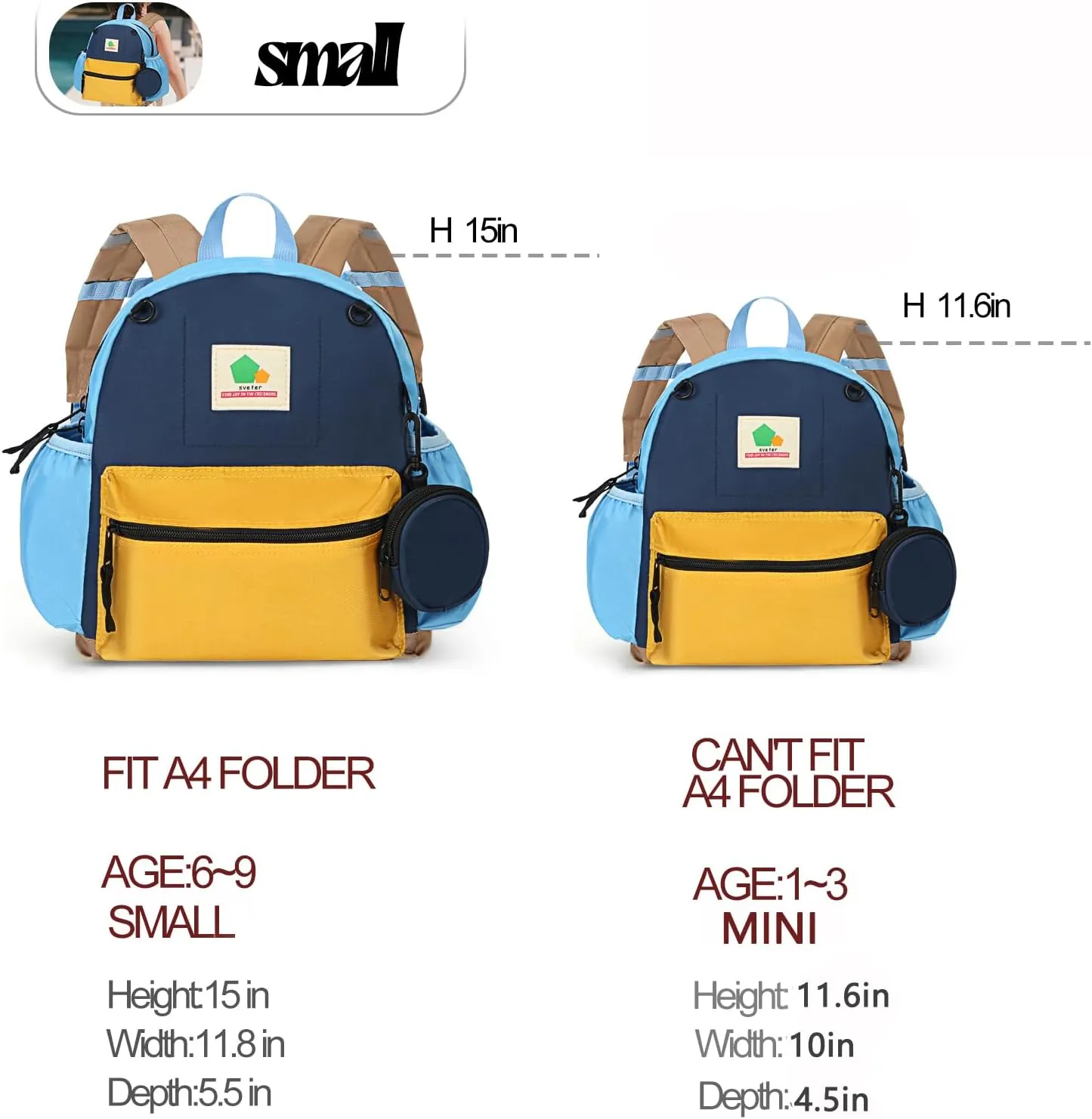 Toddler Backpack for Boys Girls, Small Kindergarten Elementary Backpack for Kids Gift,15 inch