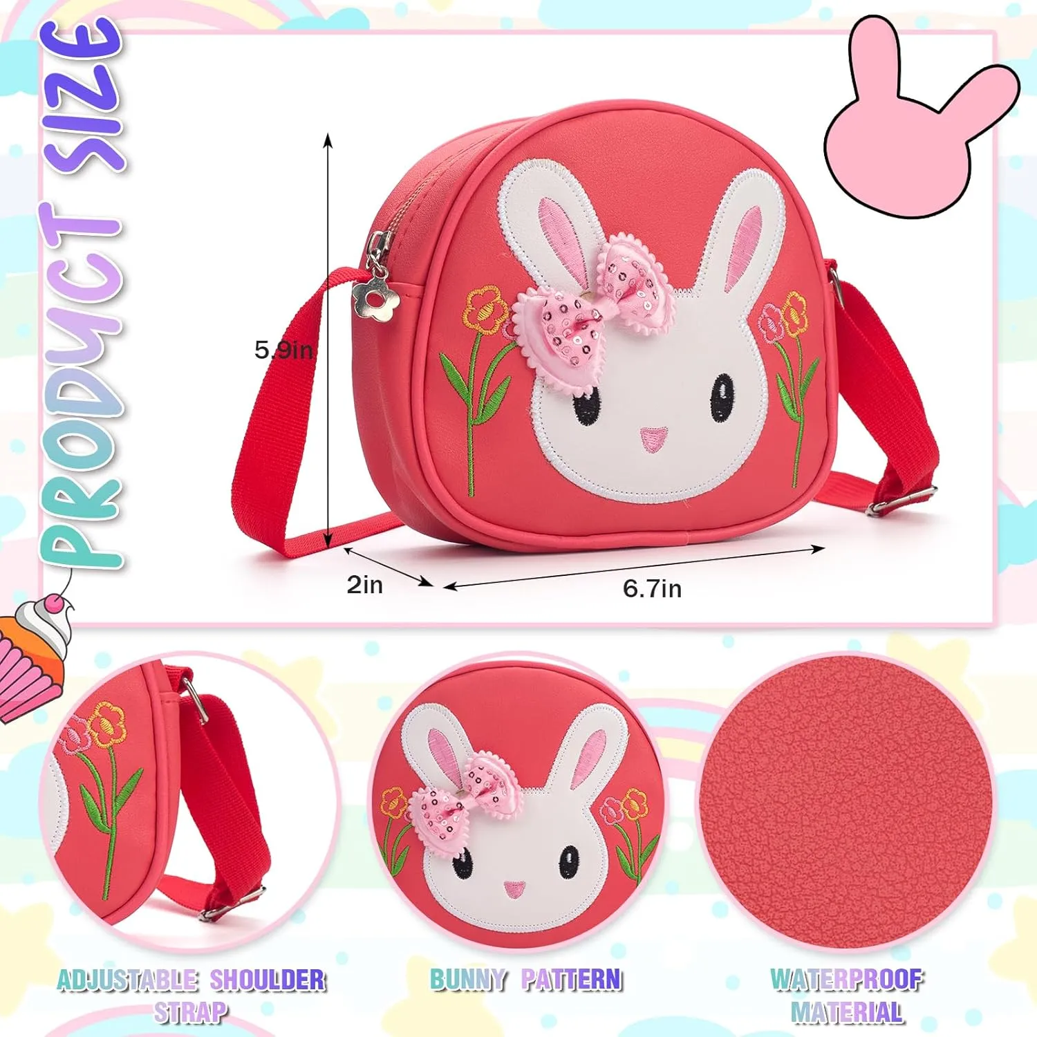 Toddler Purse-Small Kids Purse, Girls Bunny Purse, Little Girl Purse-Birthday Gifts Purse for Girls