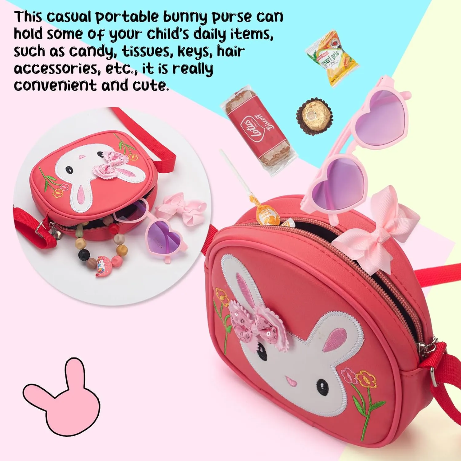 Toddler Purse-Small Kids Purse, Girls Bunny Purse, Little Girl Purse-Birthday Gifts Purse for Girls