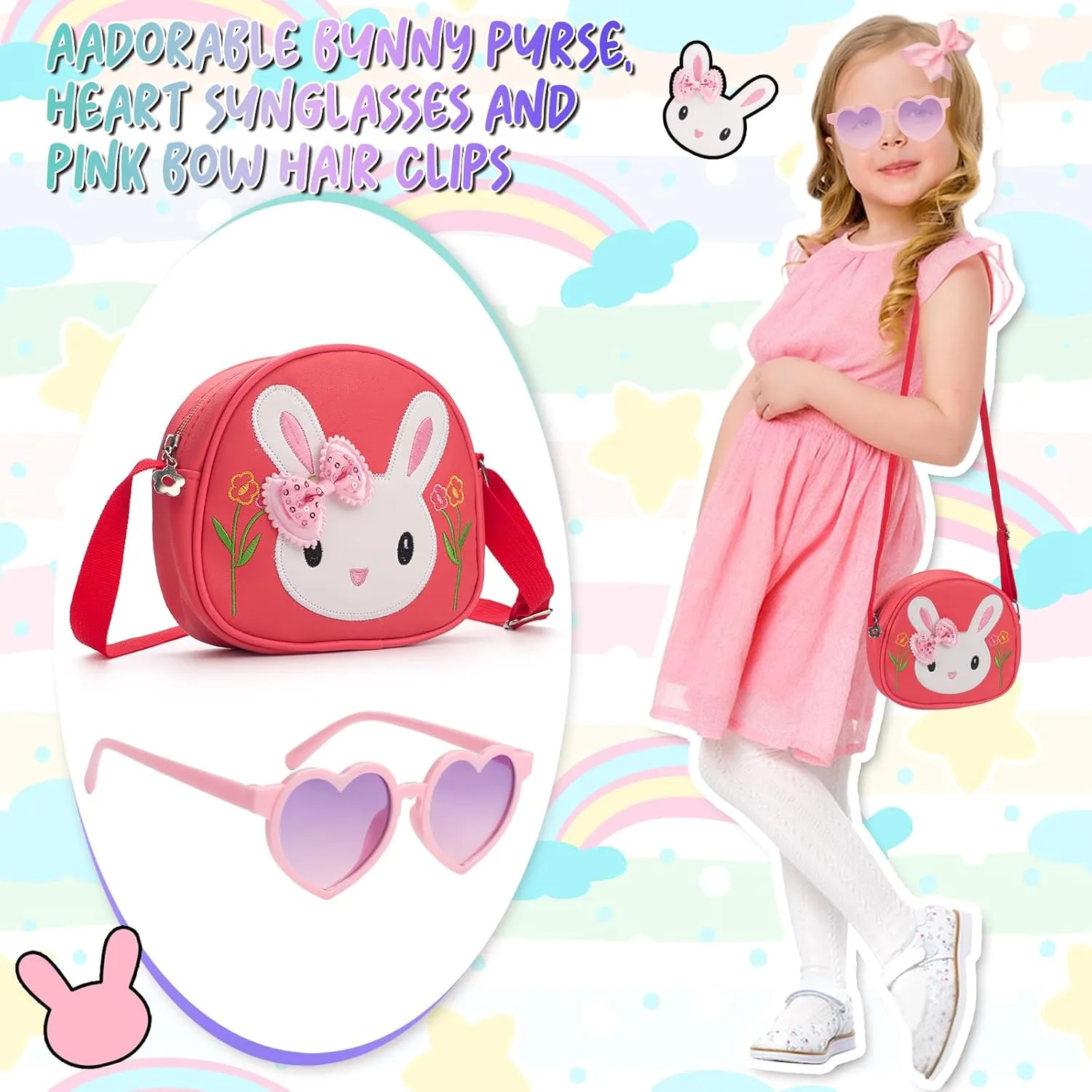 Toddler Purse-Small Kids Purse, Girls Bunny Purse, Little Girl Purse-Birthday Gifts Purse for Girls