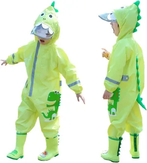Toddler Rain Suit Baby Rain Suit with Hood Waterproof Coverall One Piece Rain Suit Kids (3-10 Years)
