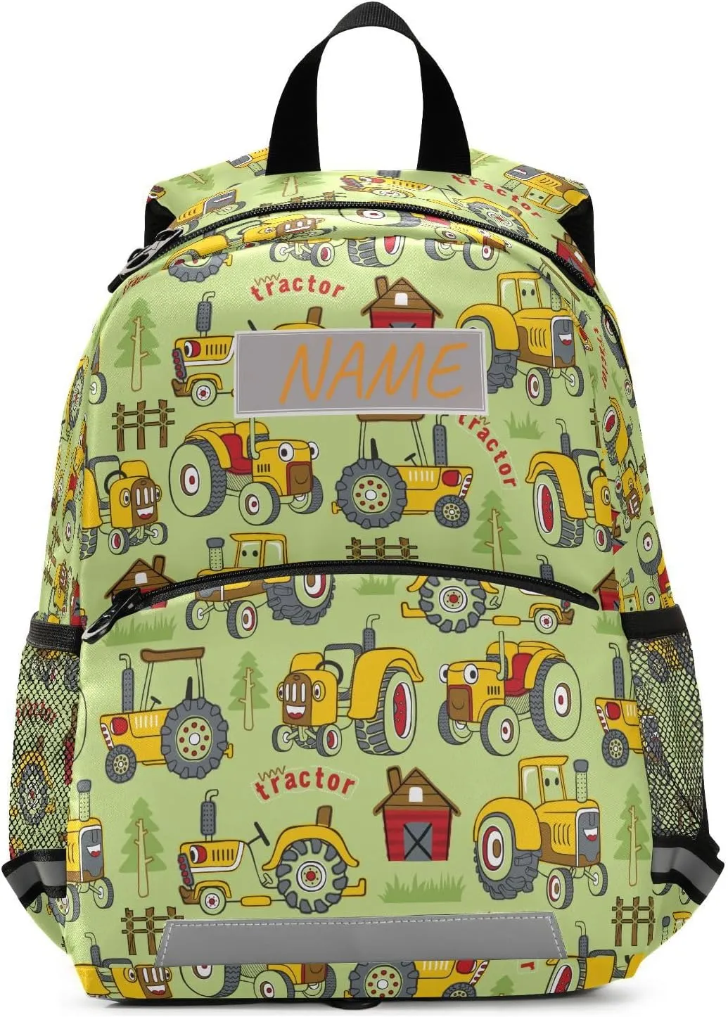 Toddlers Backpack Custom Kid's Name Tractors Ccartoon Farming Bookbag for Boys Girls 3-6 Years,Personalized Colorful Cars Kindergarten Preschool Backpack Daypack