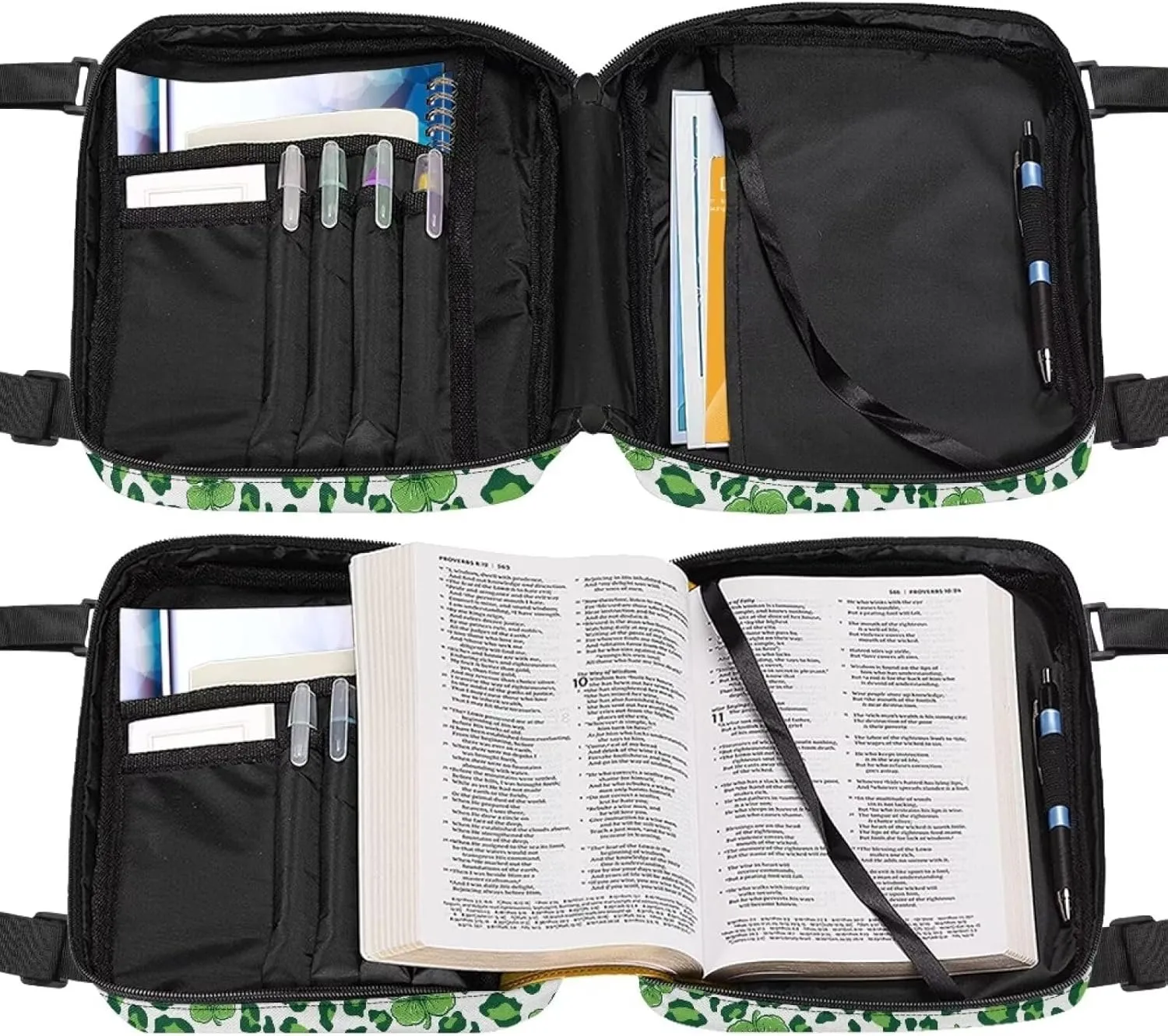 TODIYADDU Bible Covers for Women Men Large Size Bible Carrying Case for Church School Portable Bible Bag for Book Pens Gifts