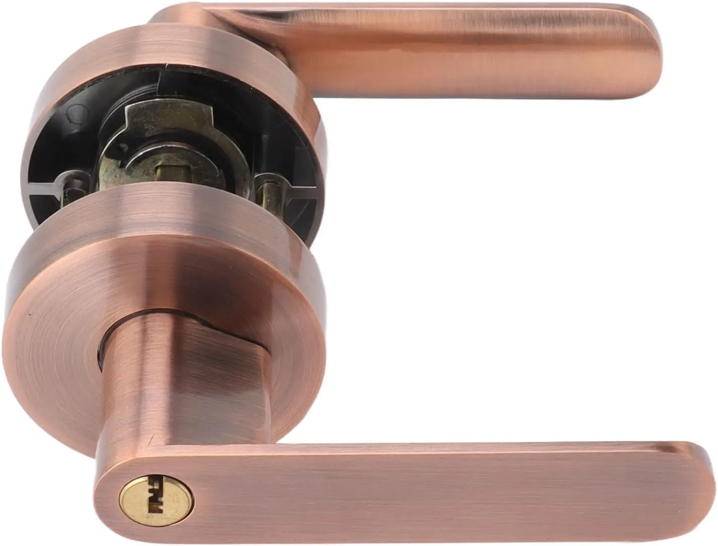 TOPINCN Aluminum Alloy Door Entry Lever Lock, Sturdy Bedroom Door Handles Comfortable Grip Door Lock with Copper Lock Core Mechanism