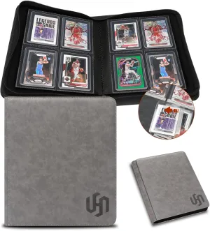 Toploader Binder, HYMENEX 4 Pocket Top Loader Card Storage Holds 112 Toploaders for Trading Cards 3" x 4" Rigid Card Holders and Sports Cards