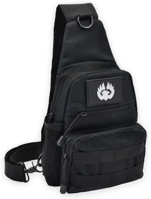 TORCH Crossbody Chest Bag Outdoor Sport Tactical MOLLE Backpack Shoulder Sling Travel Pack for Every Day Carry V2 (Black)