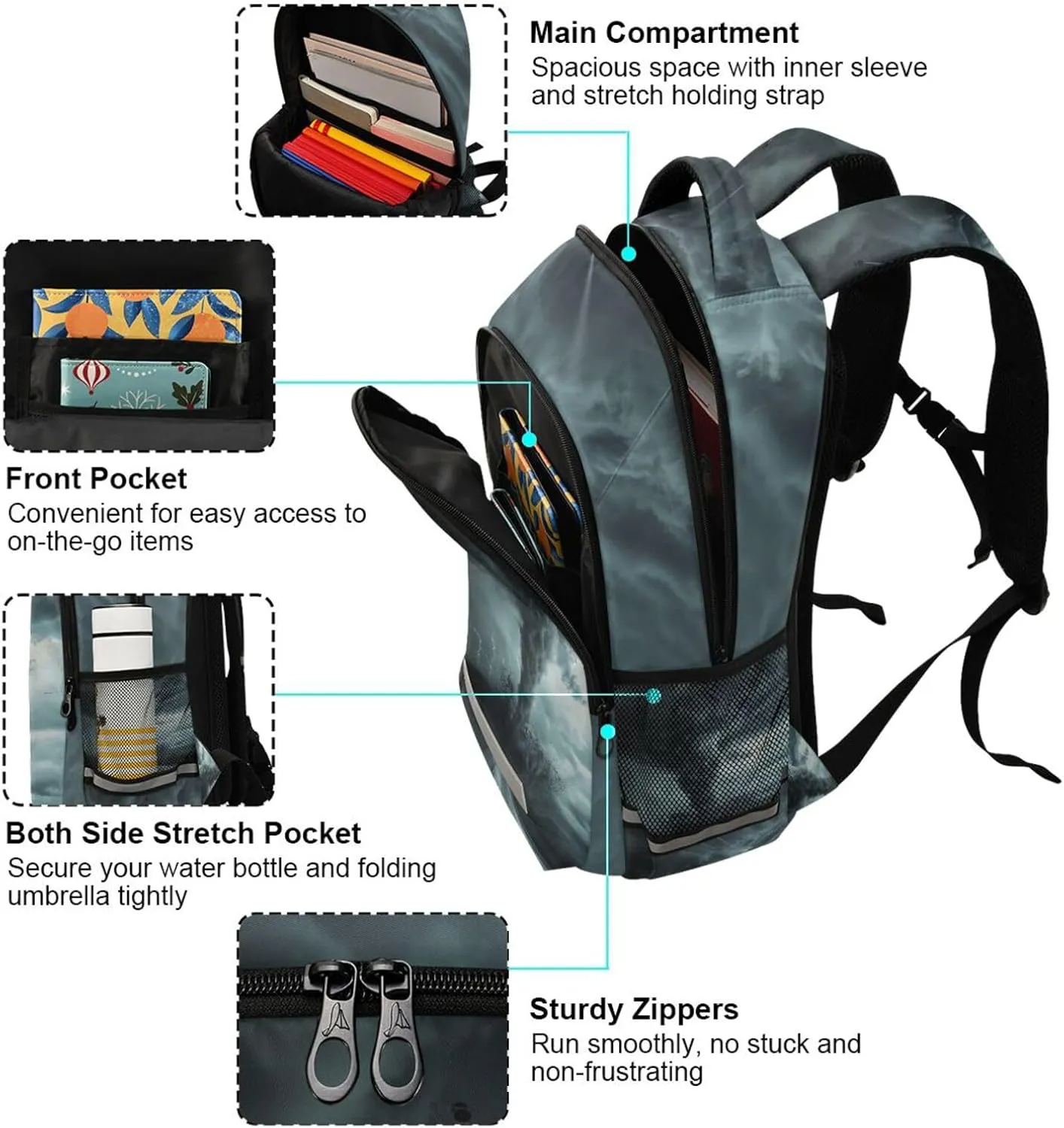 Tornado Touching Down Backpack for Boys Girls Kids Elementary Bookbag School Bag Students Daypack Travel Rucksack