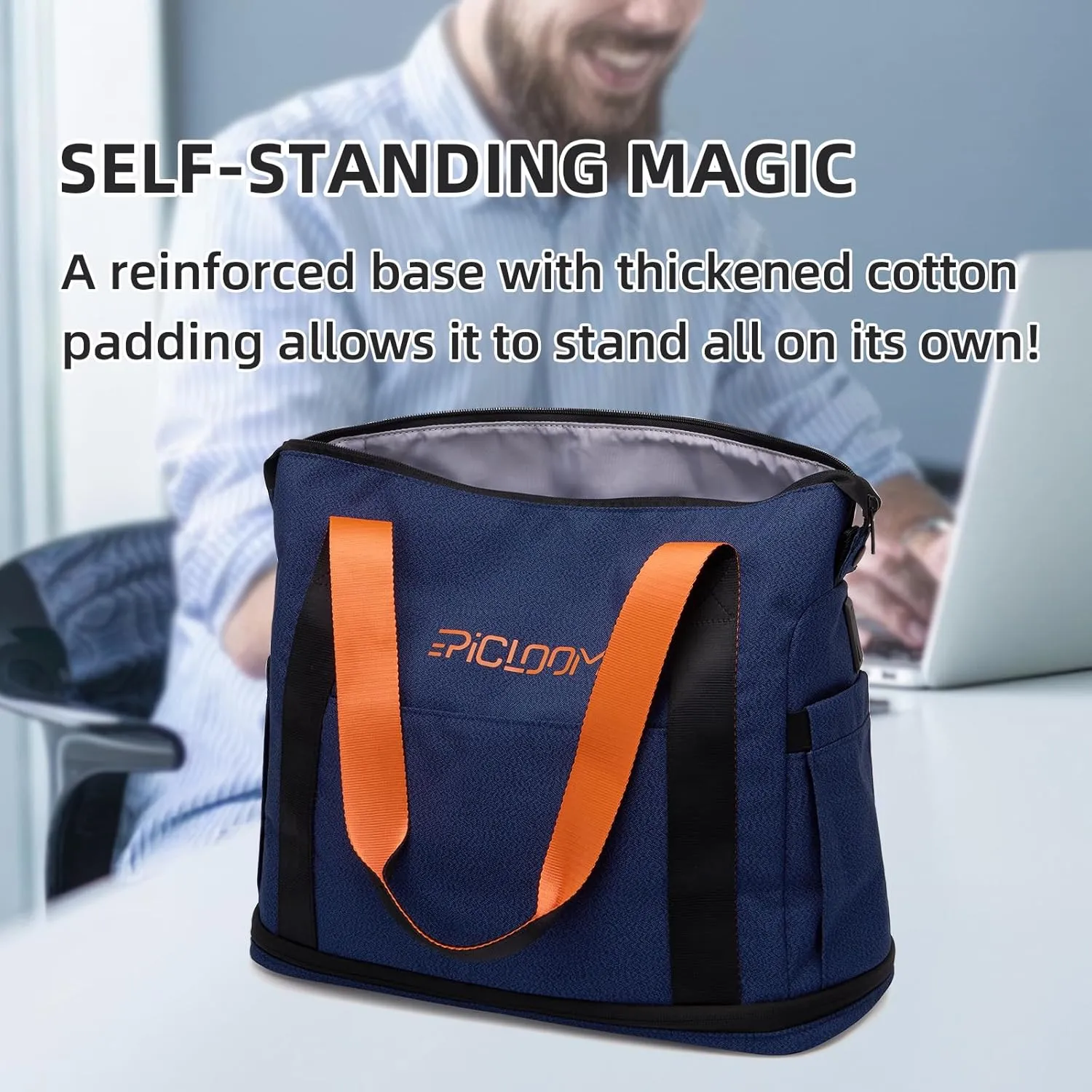 Tote Bag for Men, Travel Duffel Bag for Women with 15.6" Laptop Compartment for Work, Overnight Weekend Bag with USB